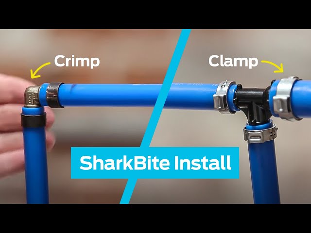 Watch How to Install SharkBite PEX Crimp and Clamp Fittings on YouTube.