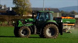 Deutz Fahr 6165 Tractor Fertilising a Field