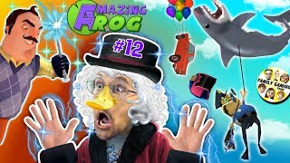 DUCKTALES Scrooge McDuck plays AMAZING FROG after Hello Neighbor Magic Trick! (#12 - Shark Balloon)