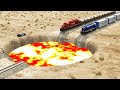 Trains vs Giant Crater 😱 BeamNG.Drive
