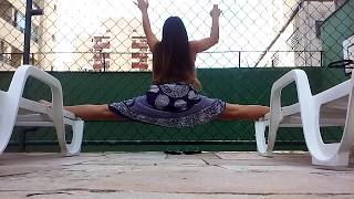 Middle Over Split In Two Chairs - How To Increase Your Flexibility In A Pool Dance