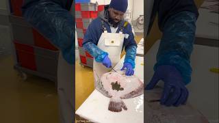 Attractive Turbot Fish Filleting Live In Paris Fish Market
