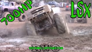 MUDDING IN A 700HP N/A LS POWERED CHEVY MUD TRUCK!!!