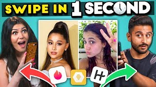 Swipe in 1 Second (Celebrity Dating Challenge)