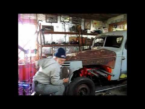 Mike's rat rod truck with the grill and hood on Mike's rat rod truck with the grill and hood on