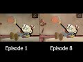 The Cuphead Show Episode 1 VS Episode 8 Comparison