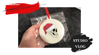 STUDIO VLOG | Skull Christmas Decorations & Stickers from Stationery Jack