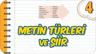 Metin Türleri ve Şiir / Basit Konu Anlatımı 📚 4. Sınıf Türkçe #2023