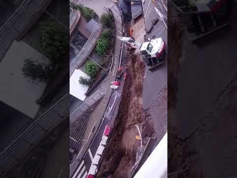 Efecto de las lluvias en la avenida Canarias de Los Realejos