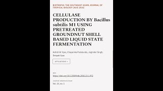 Cellulase Production By Bacillus Subtilis M1 Using Pretreated Groundnut Shell Based L... Rtcl.tv