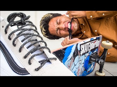 UNBREAKABLE SHOE LACES?! 100 Kickflip Test!