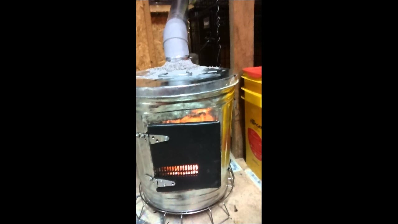 Trash can diy wood stove YouTube