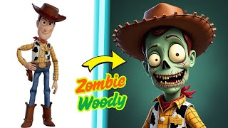 Toy Story As Zombies Woody, Buzz & Jessie Turn Creepy