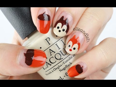 EASY Disney Chip N Dale Nails for Fall! - YouTube