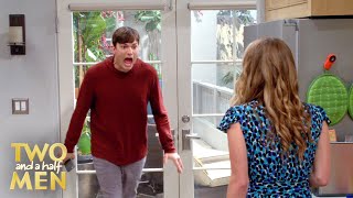 Waldens Crazy Girlfriend Scares Him With A Knife Two And A Half Men