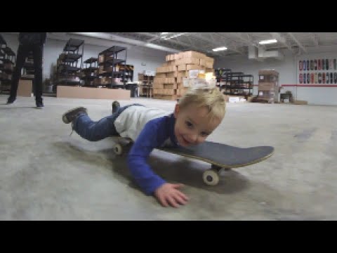 2 Year Old Rides A Skateboard With Style!