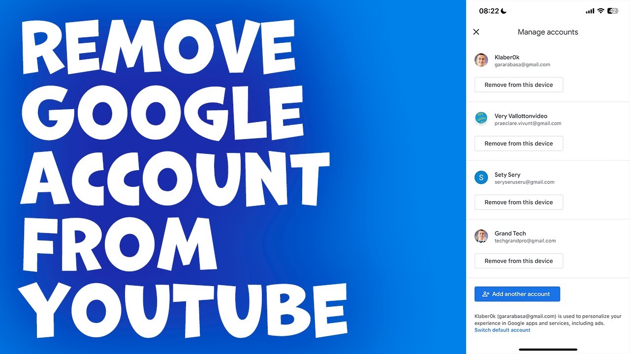 How to remove a Google account from the YouTube app How to remove a Google account from the YouTube app