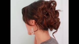 EASY PROM WEDDING HAIRSTYLES WITH CURLS| FORMAL UPDOS FOR MEDIUM