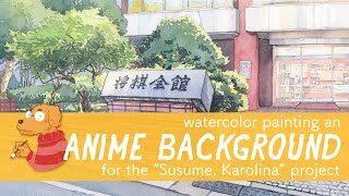 Anime Background with watercolors