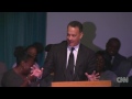 Tom Hanks cracks up memorial service