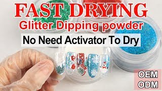 Creative Dip Nails for Christmas using Fast Drying Dip Powder System