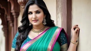 Plus Size Indian Woman Saree Fashion Curvy Indian Lookbook Model Part - 17