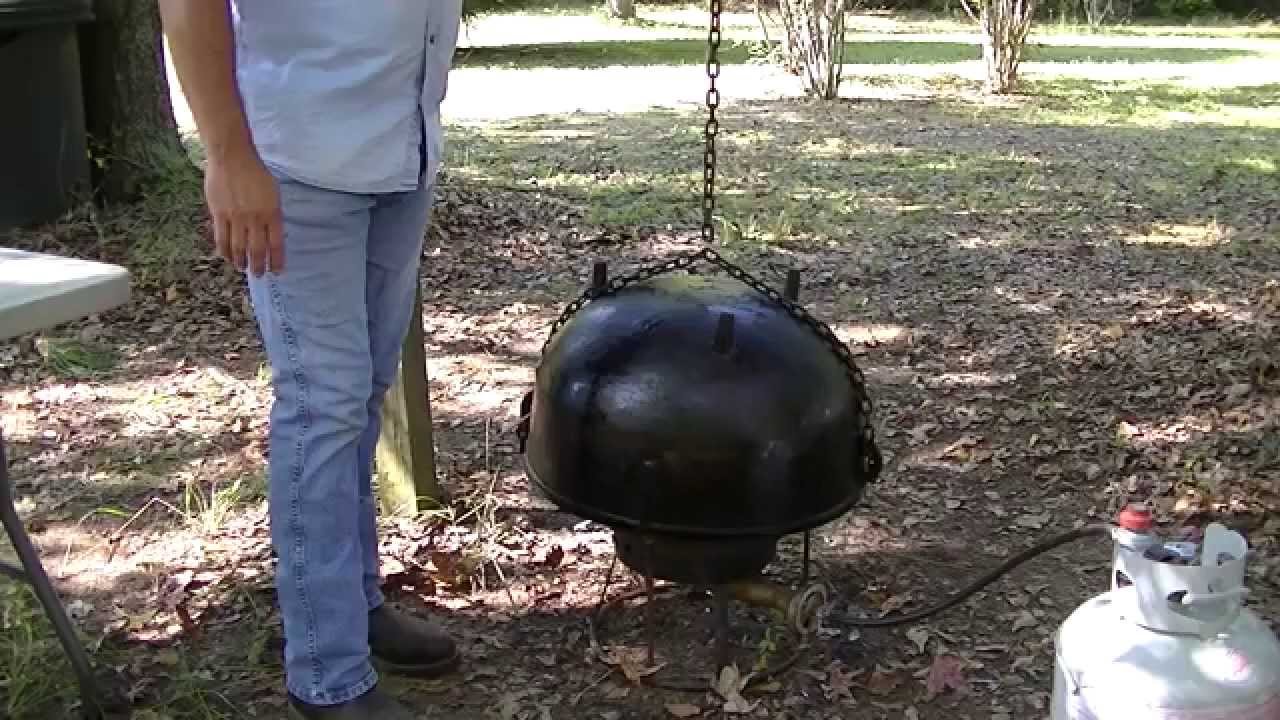 How to Season a Large Cast Iron Stew Pot or Cauldron - YouTube