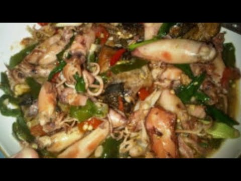 masak cumi cabai hijau menu makan siang ❤️