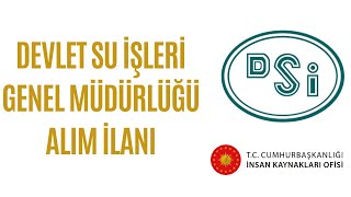 Devlet Su İşleri̇ Genel Müdürlüğü - 1273 Sözleşmeli̇ Personel Alim İlani