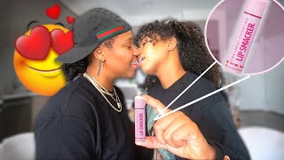 Trying not to kiss my Best friend Chapstick Challenge