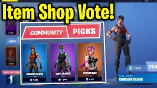 *NEW* ITEM SHOP VOTE FEATURE LEAKED! Fortnite Skin Voting Maybe? (all info so far + concept)