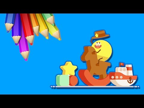 Tranh tô màu cho bé - Vẽ và tô màu con ngựa gỗ - Ong Ong TV