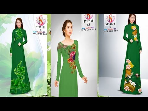 60 KIỂU ÁO DÀI MÀU XANH LÁ CÂY ĐẸP THANH LỊCH 2019 - GREEN 103 💘 Vải Áo Dài S