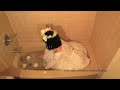 Jessica in a wedding dress - fantasy bridal wetlook in a bathtub