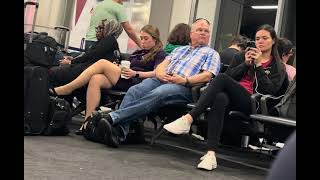 Candid Airlines Crossed Legs