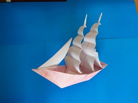 Корабль с парусом из бумаги своими руками
