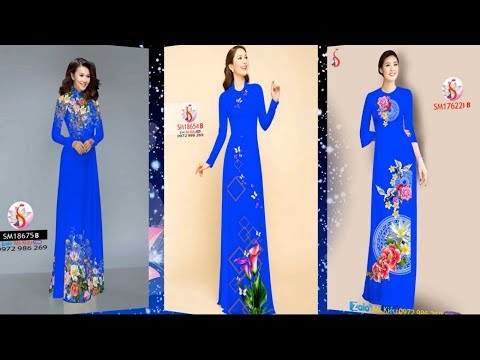 ALBUM 36 MẪU ÁO DÀI XANH DƯƠNG ĐẸP 👉 THỜI TRANG ÁO DÀI 2019 💝 Vải Áo Dài S