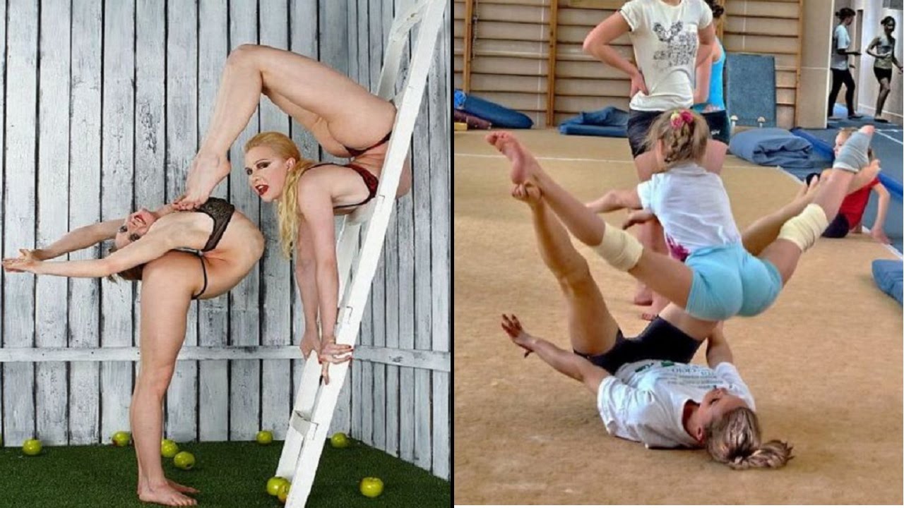 Групповой секс тренера с гимнастками в униформе