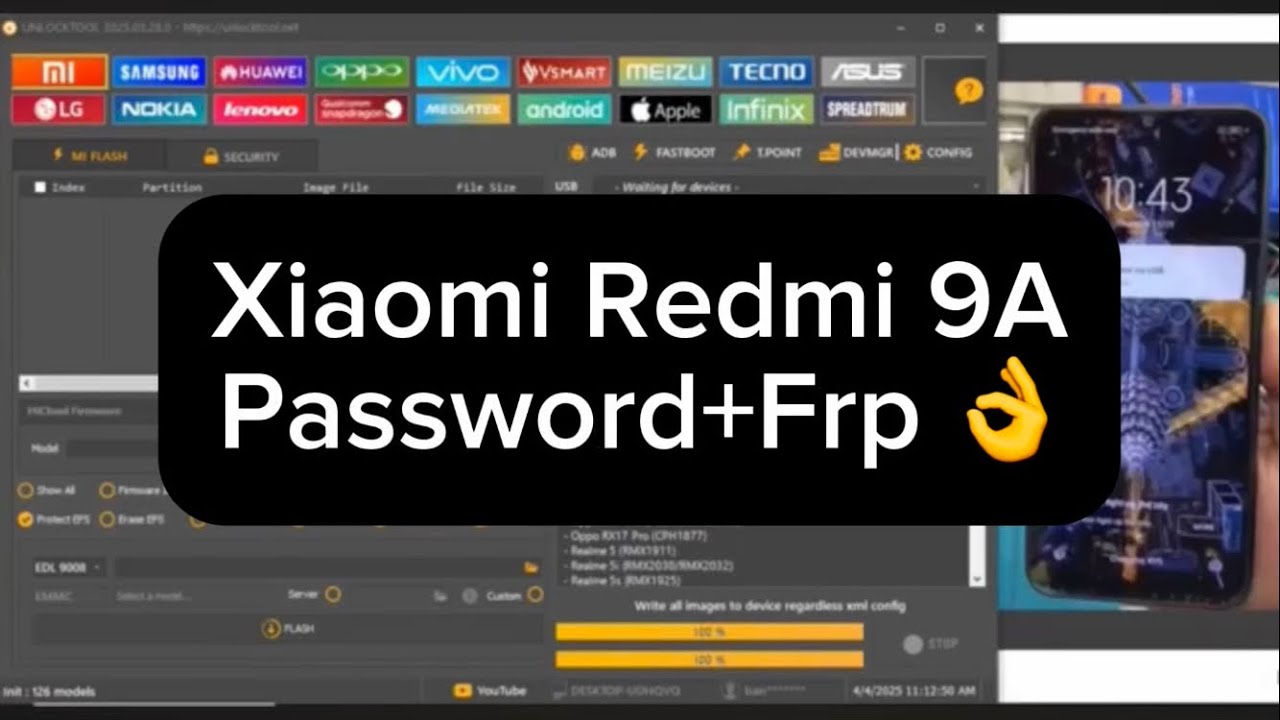 Xiaomi Redmi 9A M2006C3LG Password+Frp bypass with Xiaomi Redmi 9A M2006C3LG Password+Frp bypass with