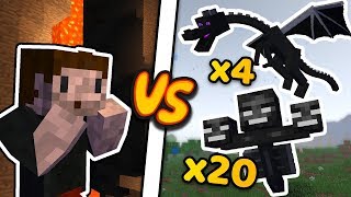 ZIO vs 21 WITHERÓW (i 4 smoki) - Minecraft Caveblock 2.0