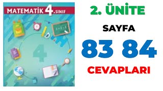 4. Sınıf Matematik Ders Kitabı Sayfa 83 84 Cevapları