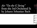 Bach, Air ("on the G string", string orchestra)