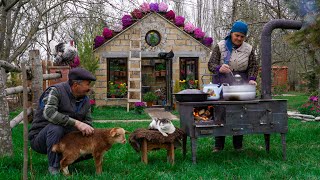 Taze Sarımsaklı Köy Usulü Tavuklu Paella Pişirme