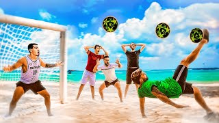 VÍDEO: fez de um canto um lance de futebol de praia e marcouum
