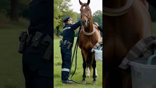 Snake Wrapped Around Horses Neck Police Brave Rescue Viral Animal Short