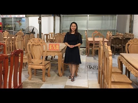 Các mẫu bàn ăn gỗ tự nhiên đẹp, sang trọng - Vân nguyễn giao lưu các xưởng mộc - Đồ gỗ Khánh châm