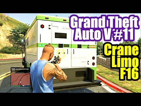 PS3 GTA 5 Online Fun [11] Armored Truck, Container Crane, Stretch Limo 