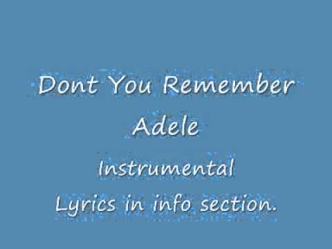dont you remember instrumental Adele