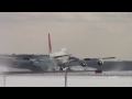 美しい雪の新千歳空港着陸シーン集
