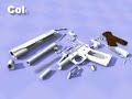 the BEST colt .45 1911 animation collection ( with labeled parts )